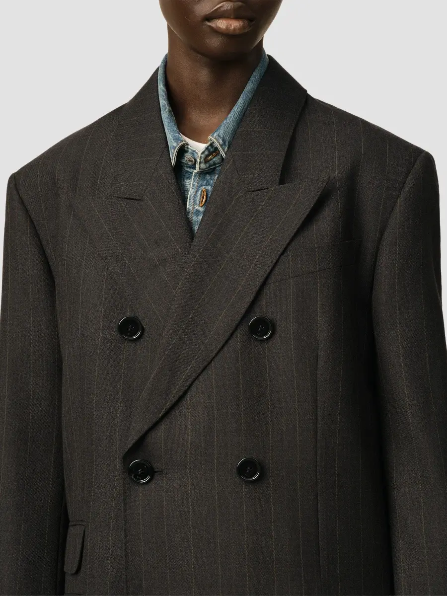 AMI PARIS Women's Pinstriped Virgin Wool-Blend Double-Breasted Blazer | Thumbnail 5 AMI PARIS Women's Pinstriped Virgin Wool-Blend Double-Breasted Blazer | Thumbnail 5
