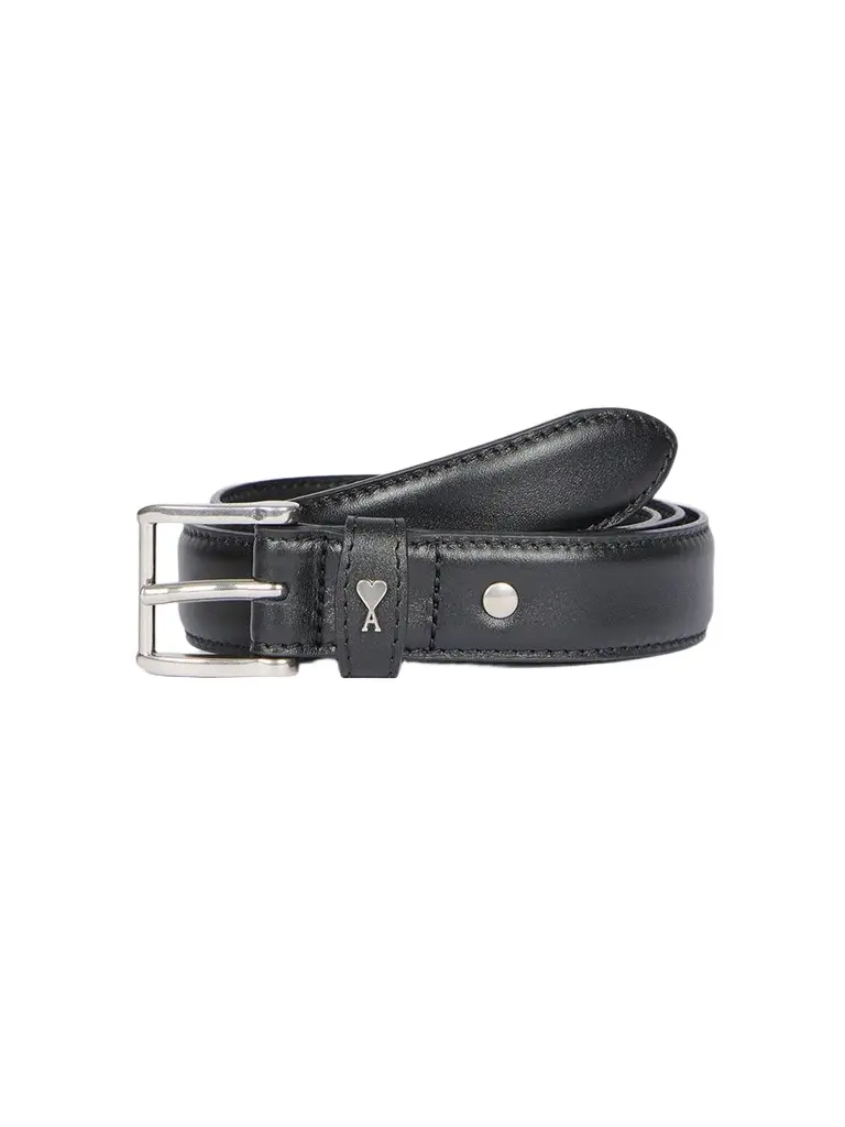 AMI PARIS Men's Paris Paris Leather Belt