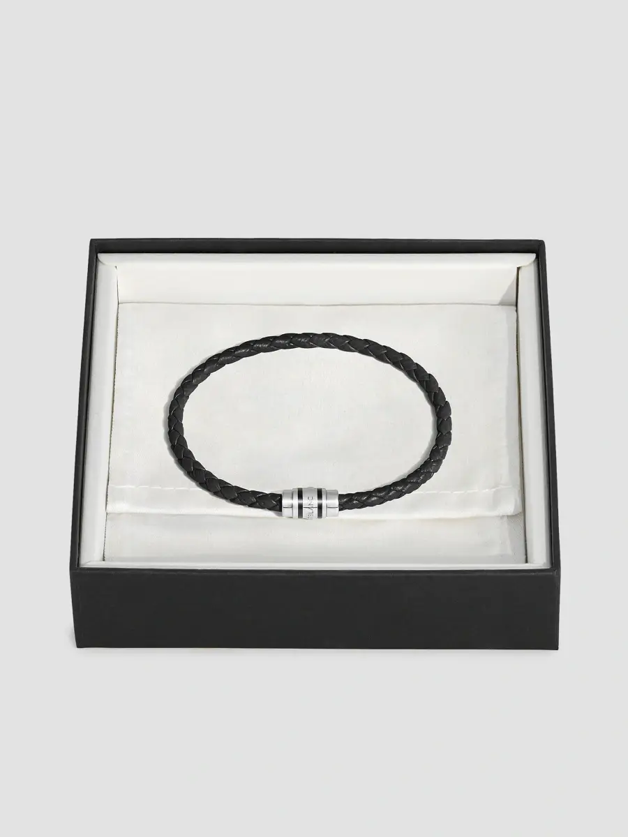 Montblanc Men's 3 Rings Braided Leather Bracelet | Thumbnail 2 Montblanc Men's 3 Rings Braided Leather Bracelet | Thumbnail 2