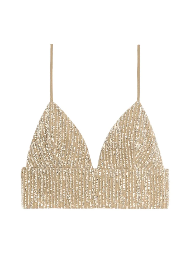 AMI PARIS Women's Embellished Crop Top