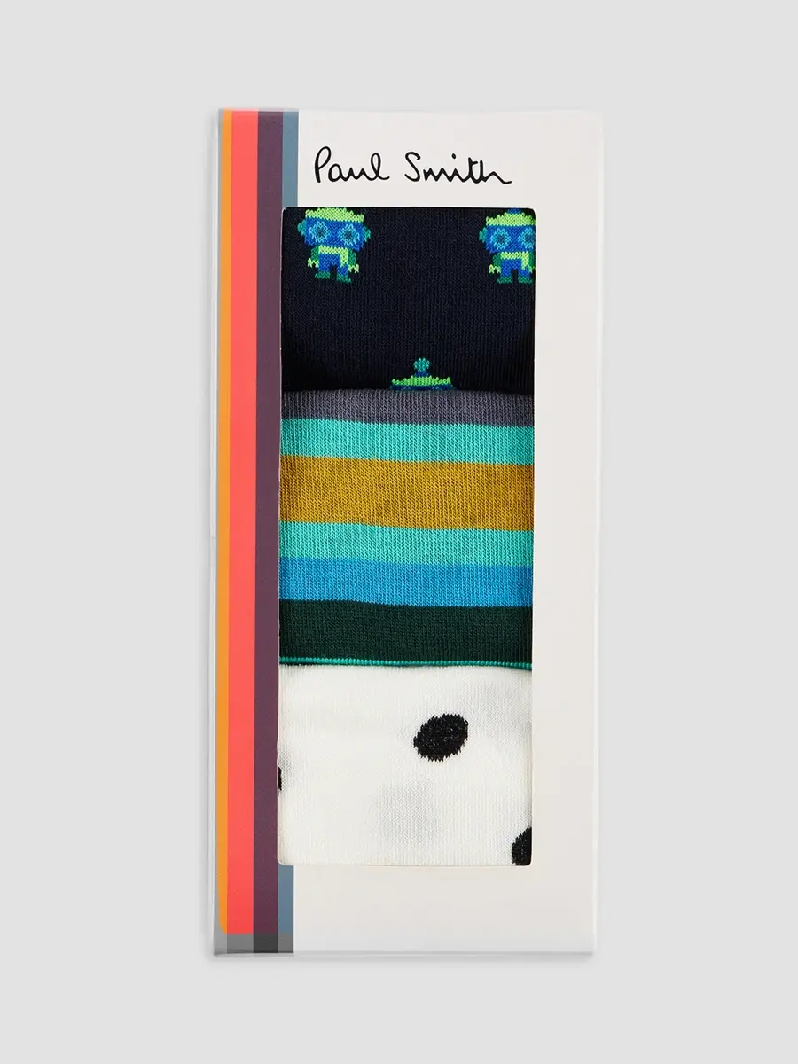 Paul Smith Men's 3-Pack Printed Cotton-Blend Socks | Thumbnail 4 Paul Smith Men's 3-Pack Printed Cotton-Blend Socks | Thumbnail 4