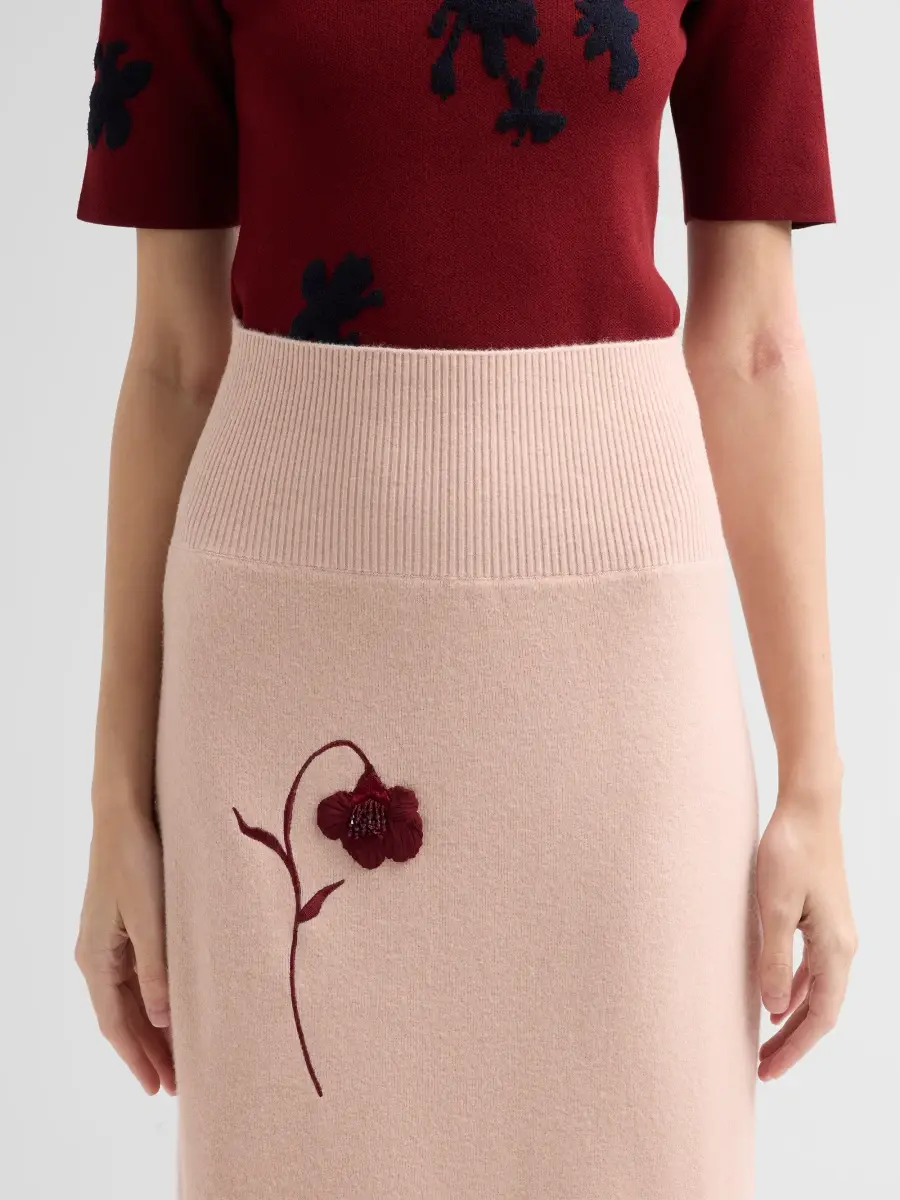 Erdem Women's Floral-Embroidered Knit Pencil Skirt | Thumbnail 5 Erdem Women's Floral-Embroidered Knit Pencil Skirt | Thumbnail 5