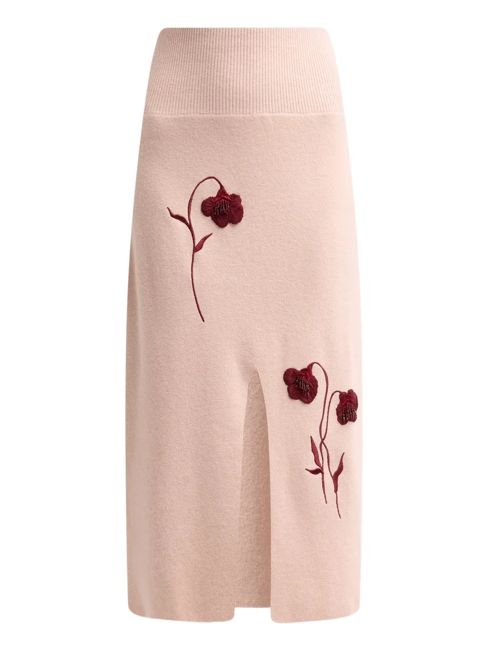 Erdem Women's Floral-Embroidered Knit Pencil Skirt