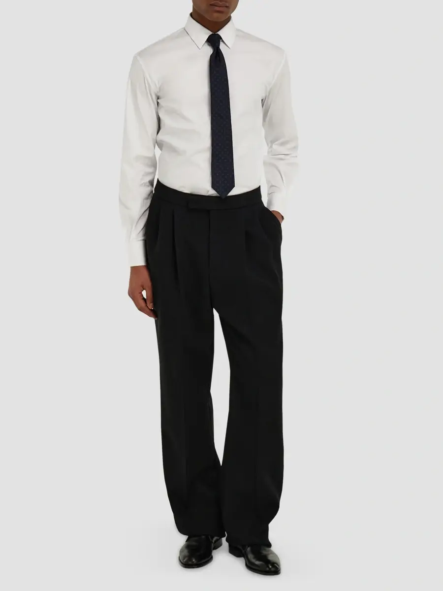 Ferragamo Men's Micro-Print Cotton Shirt | Thumbnail 2 Ferragamo Men's Micro-Print Cotton Shirt | Thumbnail 2