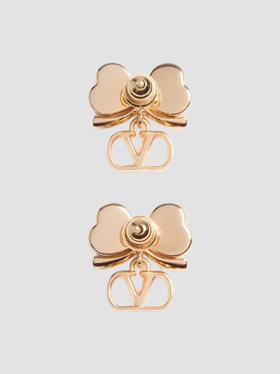 Valentino Women's VLogo Floc Earrings in Metal and Crystals - Gold Multicolor | Thumbnail 3 Valentino Women's VLogo Floc Earrings in Metal and Crystals - Gold Multicolor | Thumbnail 3