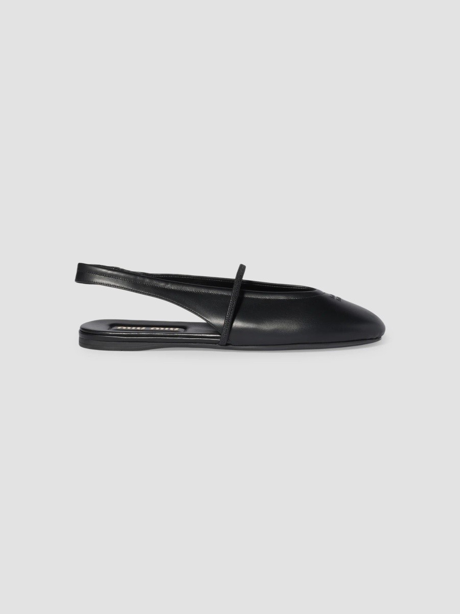 Miu Miu Women's Leather Slingback Ballerinas