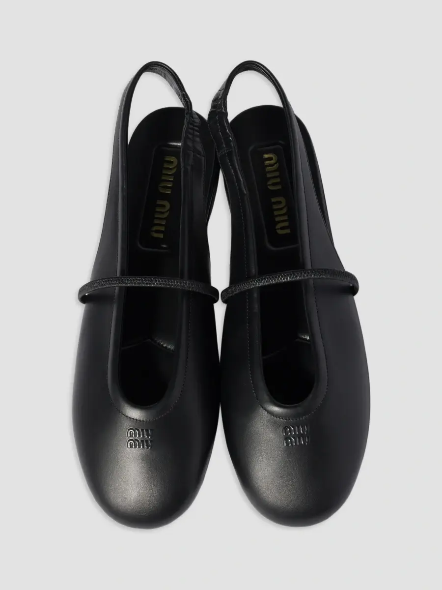 Miu Miu Women's Leather Slingback Ballerinas | Thumbnail 2 Miu Miu Women's Leather Slingback Ballerinas | Thumbnail 2
