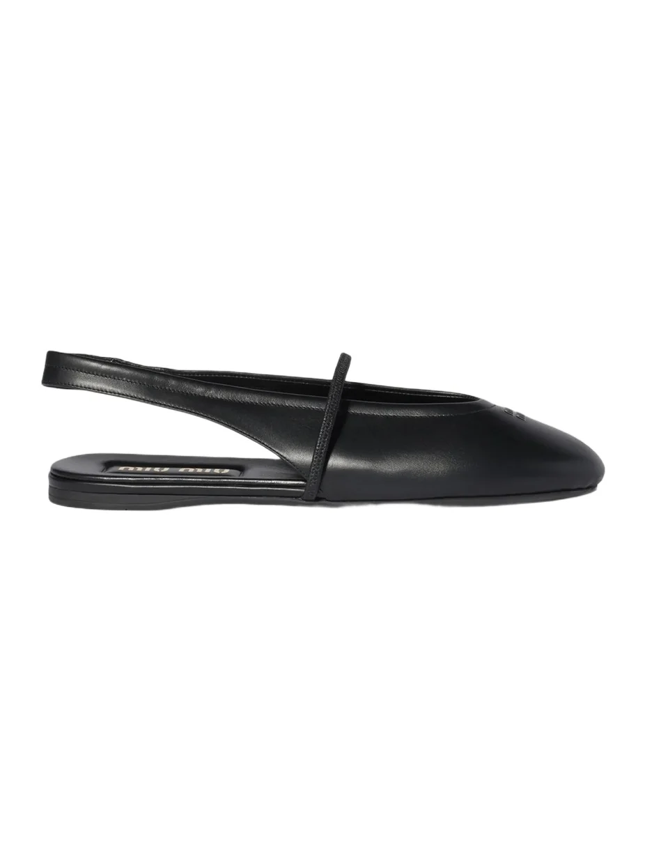Miu Miu Women's Leather Slingback Ballerinas