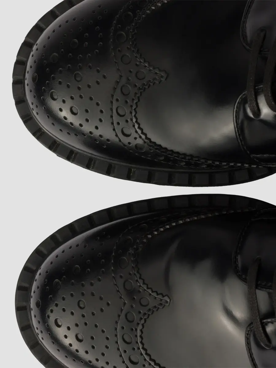 Prada Men's Chocolate Brushed Leather Derby Brogues | Thumbnail 5 Prada Men's Chocolate Brushed Leather Derby Brogues | Thumbnail 5