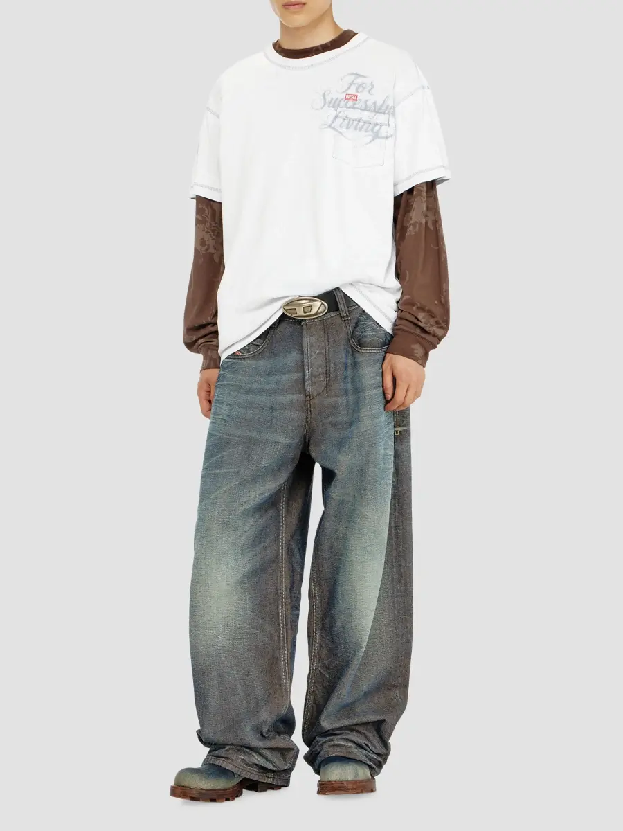 Diesel Men's Cotton Crewneck T-Shirt | Thumbnail 2 Diesel Men's Cotton Crewneck T-Shirt | Thumbnail 2