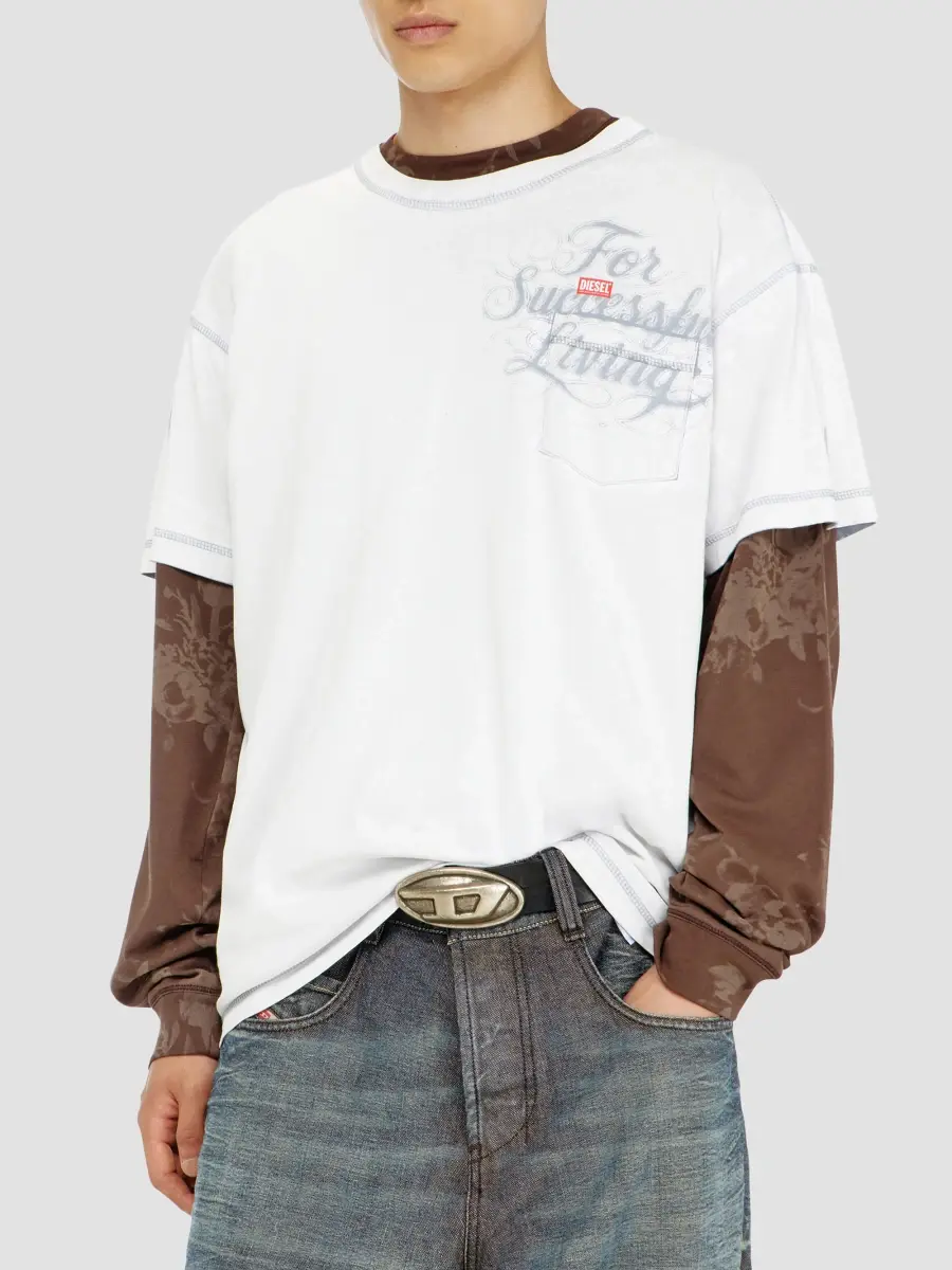Diesel Men's Cotton Crewneck T-Shirt | Thumbnail 4 Diesel Men's Cotton Crewneck T-Shirt | Thumbnail 4