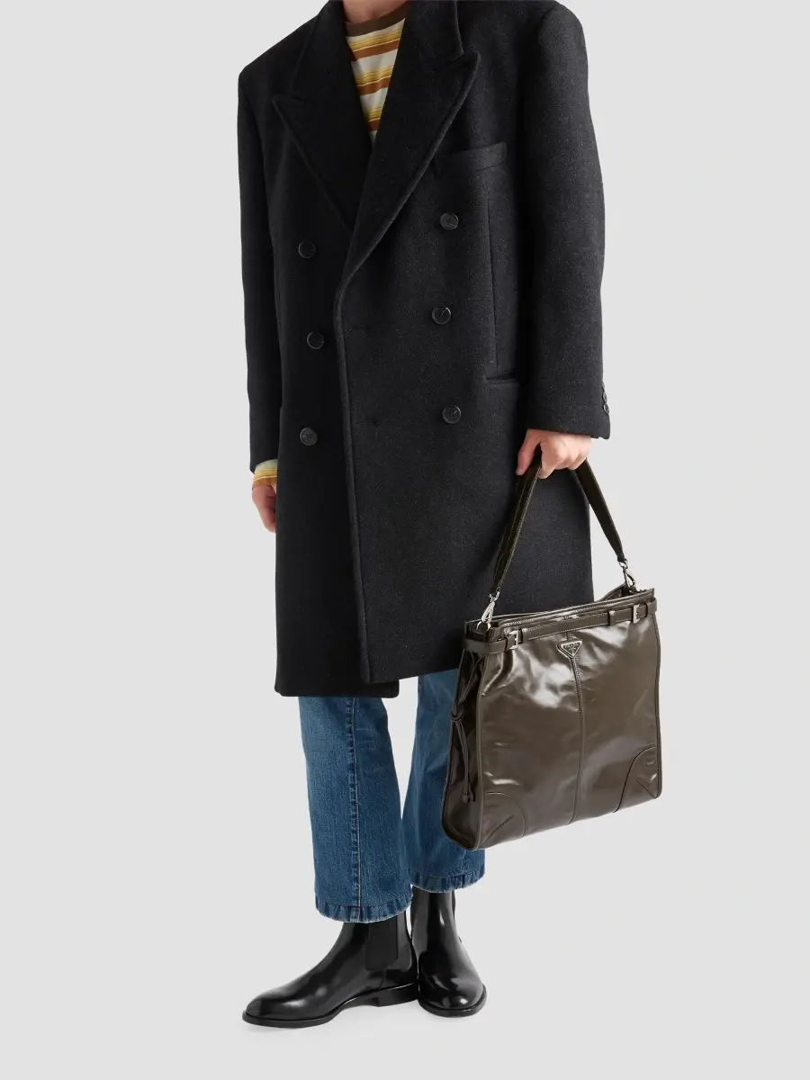 Prada Men's Bonnie Leather Shoulder Bag | Thumbnail 2 Prada Men's Bonnie Leather Shoulder Bag | Thumbnail 2