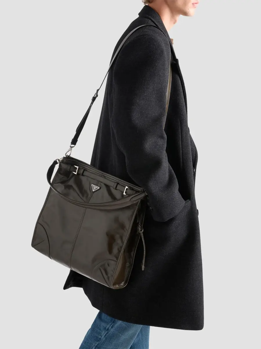 Prada Men's Bonnie Leather Shoulder Bag | Thumbnail 3 Prada Men's Bonnie Leather Shoulder Bag | Thumbnail 3