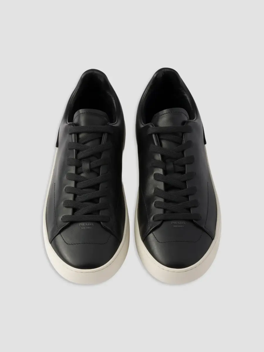 Prada Men's Court Leather Sneakers | Thumbnail 2 Prada Men's Court Leather Sneakers | Thumbnail 2