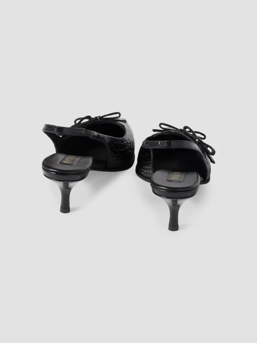 Miu Miu Women's Crocodile Embossed Calfskin Slingback Pumps | Thumbnail 2 Miu Miu Women's Crocodile Embossed Calfskin Slingback Pumps | Thumbnail 2