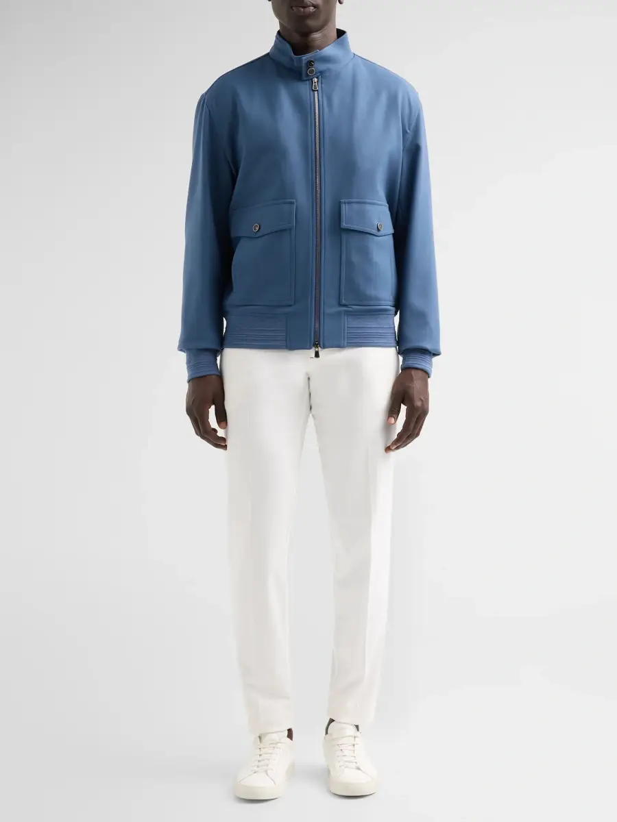 Isaia Men's Wool-Blend Bomber Jacket | Thumbnail 2 Isaia Men's Wool-Blend Bomber Jacket | Thumbnail 2