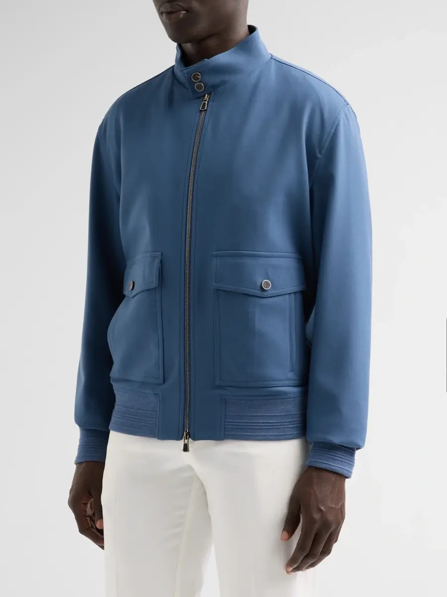 Isaia Men's Wool-Blend Bomber Jacket | Thumbnail 4 Isaia Men's Wool-Blend Bomber Jacket | Thumbnail 4