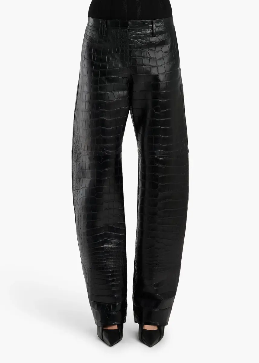 Khaite Hunter Pant In Black Croc-Embossed Leather | Thumbnail 3 Khaite Hunter Pant In Black Croc-Embossed Leather | Thumbnail 3
