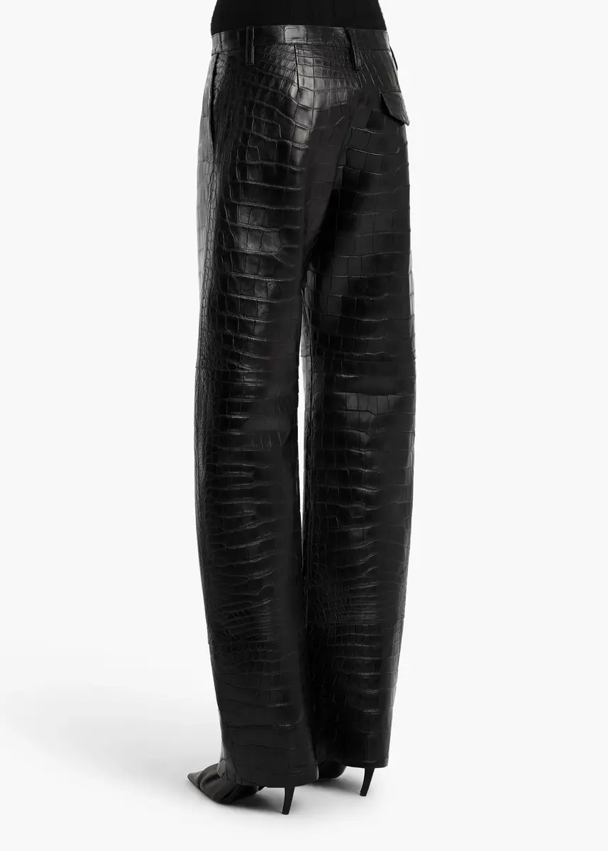 Khaite Hunter Pant In Black Croc-Embossed Leather | Thumbnail 4 Khaite Hunter Pant In Black Croc-Embossed Leather | Thumbnail 4
