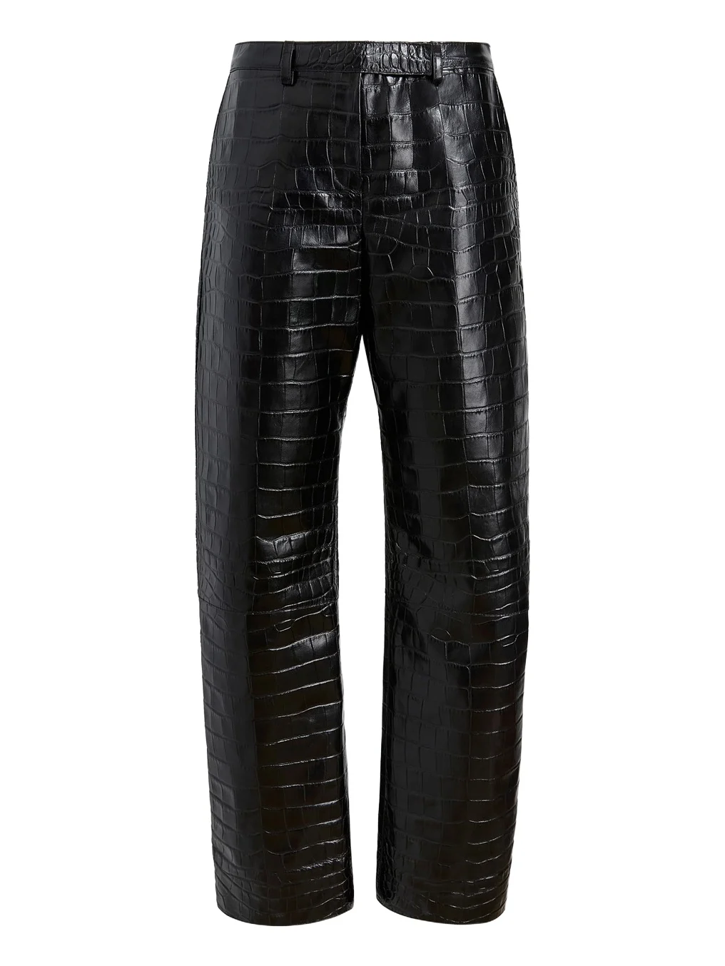 Khaite Hunter Pant In Black Croc-Embossed Leather