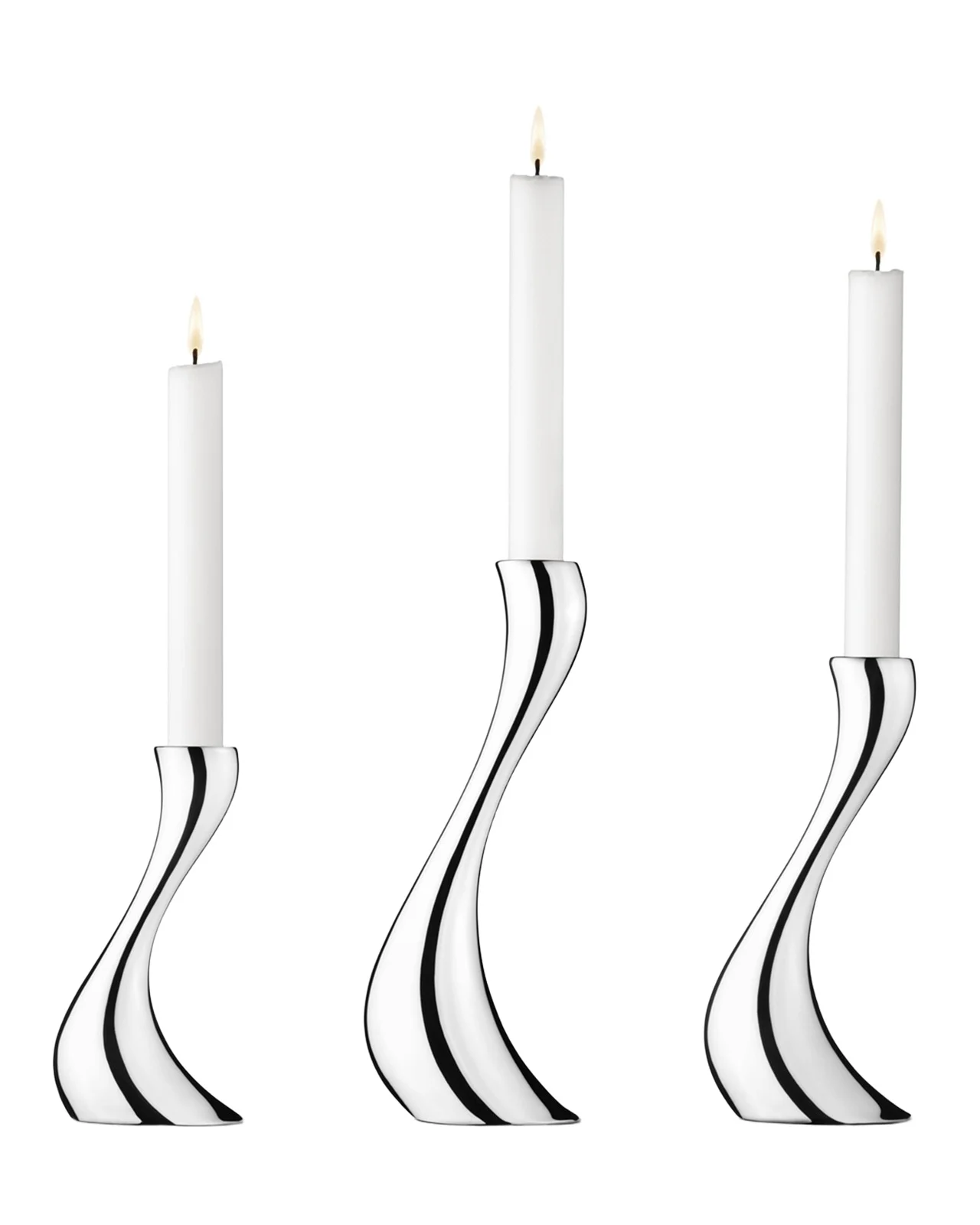 Georg Jensen Cobra Candleholders, 3-Piece Set
