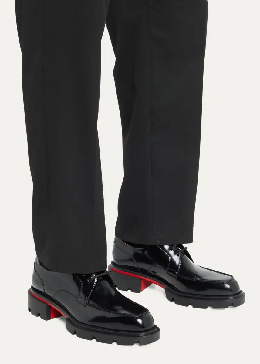 Christian Louboutin Men's Our Georges L Leather Derby Shoes | Thumbnail 2