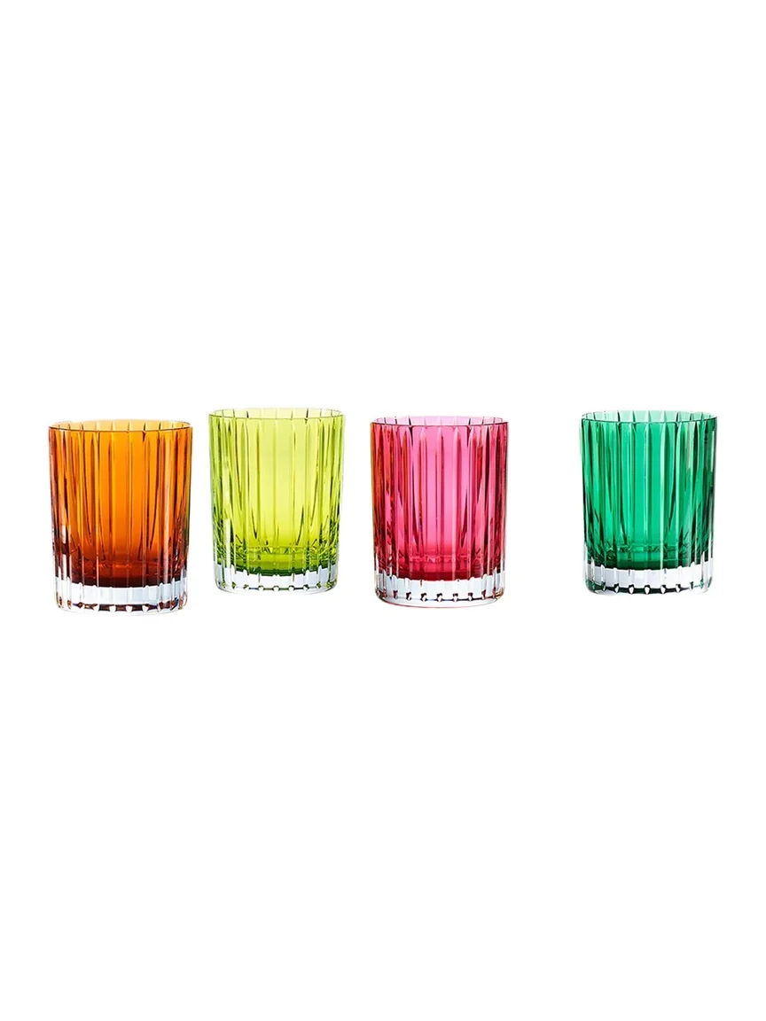 Baccarat Harmonie Colored Double Old-Fashioned Tumblers, Set of 4