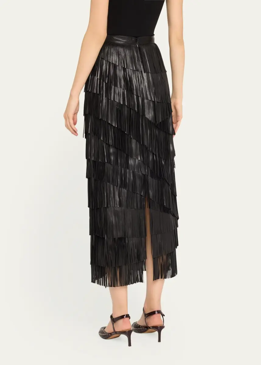 Ulla Johnson Therese Leather Fringe Skirt | Thumbnail 3