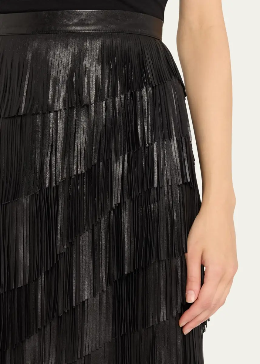 Ulla Johnson Therese Leather Fringe Skirt | Thumbnail 5