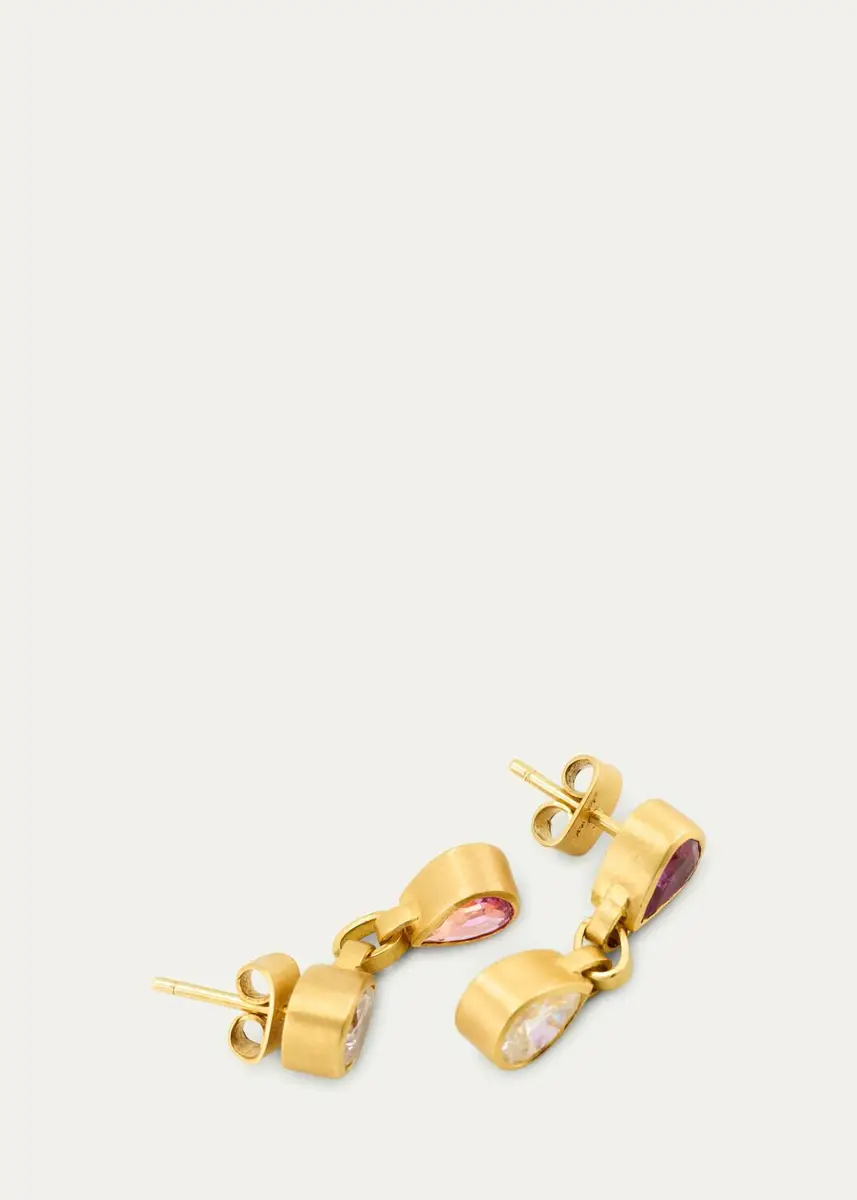 DARIUS 18K Yellow Gold Pink Sapphire & Diamond Drop Earrings, 1.69tcw | Thumbnail 4 DARIUS 18K Yellow Gold Pink Sapphire & Diamond Drop Earrings, 1.69tcw | Thumbnail 4