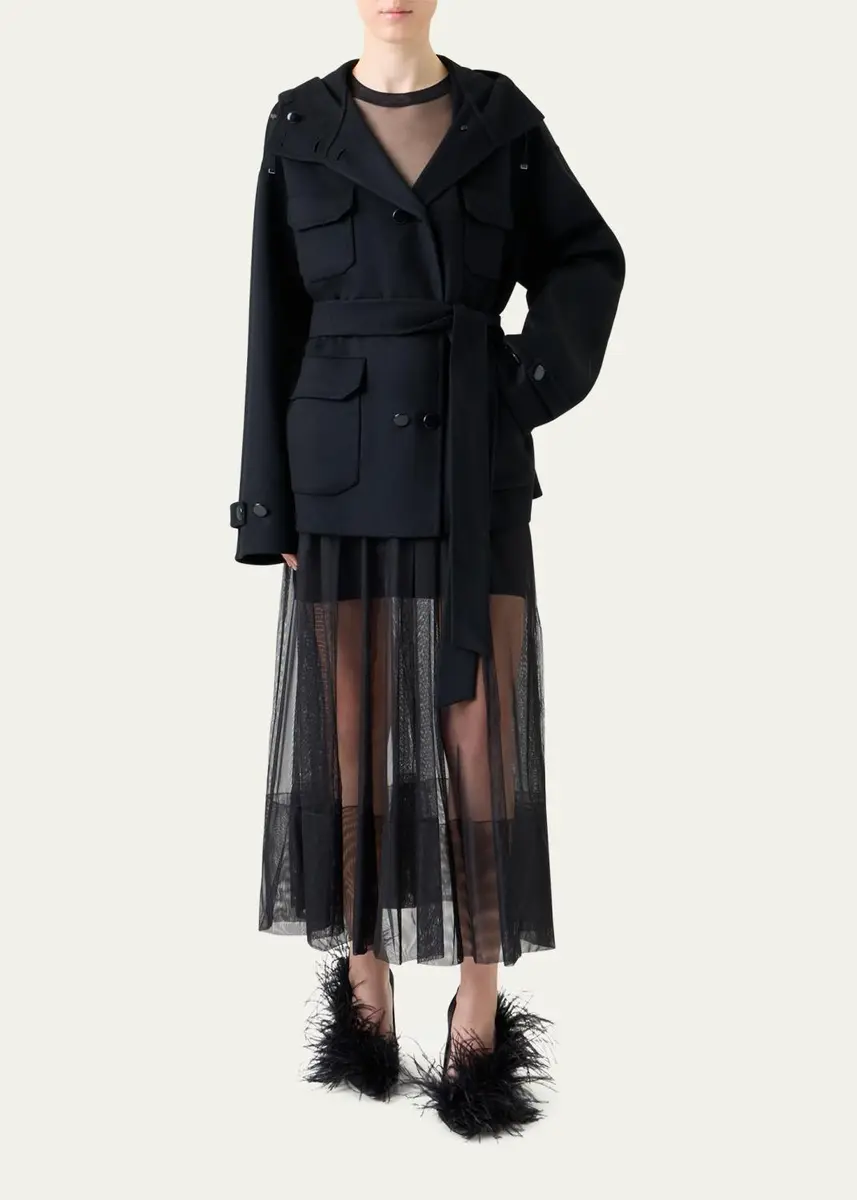 Akris Donna Belted Cashmere Parka Jacket | Thumbnail 2