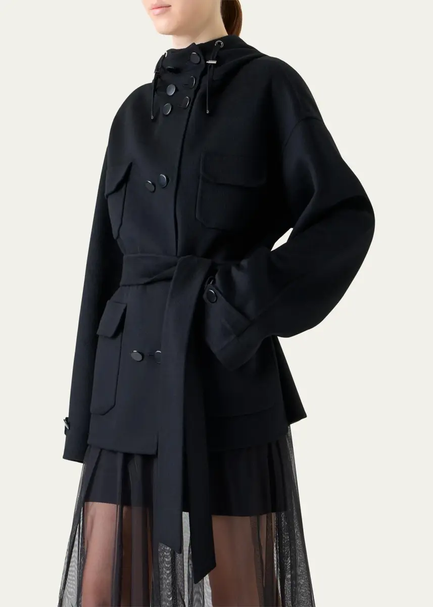 Akris Donna Belted Cashmere Parka Jacket | Thumbnail 4