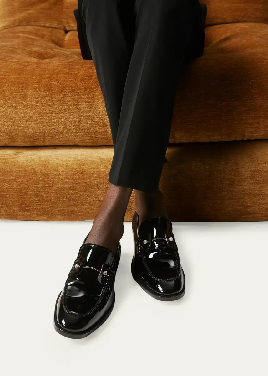 Christian Louboutin Men's Chambelimoc Night Strass Patent Loafers | Thumbnail 2