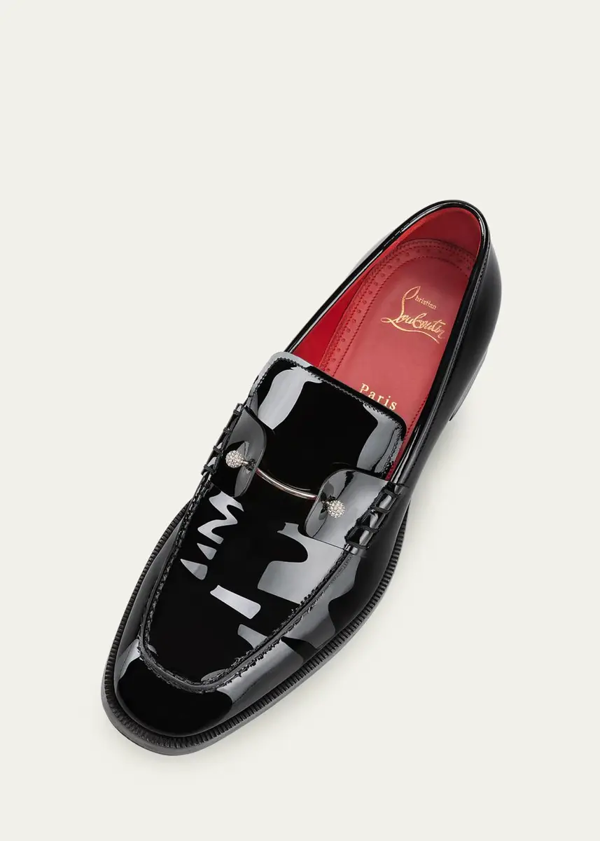 Christian Louboutin Men's Chambelimoc Night Strass Patent Loafers | Thumbnail 4