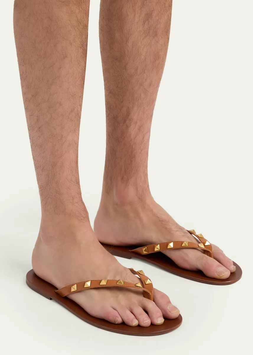 Valentino Garavani Men's Rockstud Thong Sandals | Thumbnail 2 Valentino Garavani Men's Rockstud Thong Sandals | Thumbnail 2