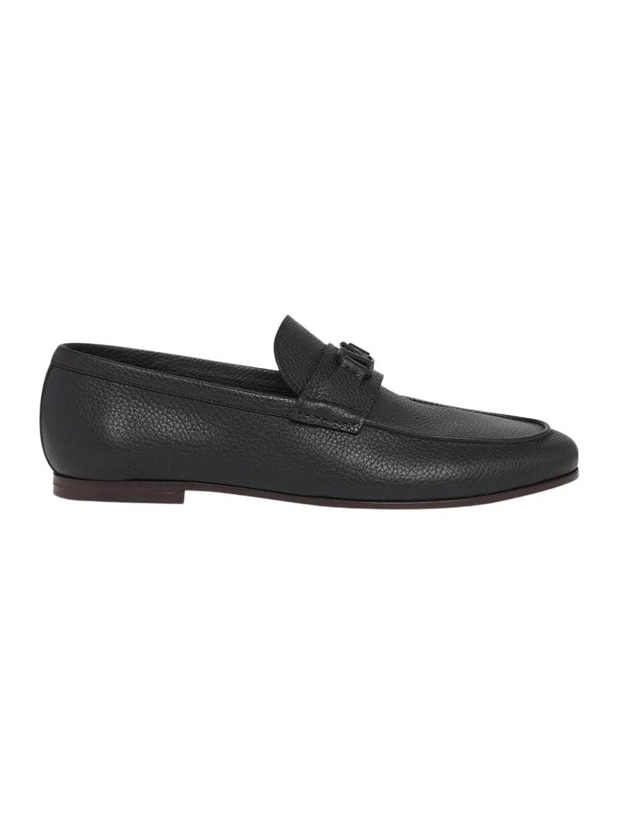 Valentino Garavani Men's V-Logo Grained Leather Loafers
