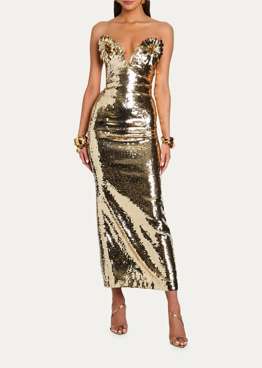 Retrofête Amulet Sequined Midi Dress | Thumbnail 2