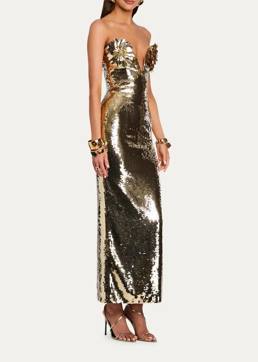 Retrofête Amulet Sequined Midi Dress | Thumbnail 4
