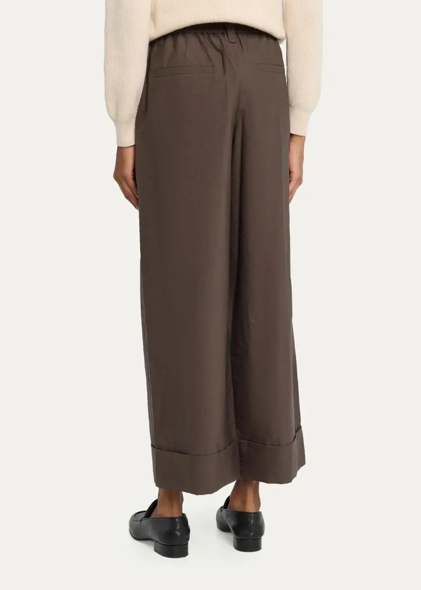 Brunello Cucinelli Elastic-Waist Wide-Leg Ankle Pants | Thumbnail 3 Brunello Cucinelli Elastic-Waist Wide-Leg Ankle Pants | Thumbnail 3