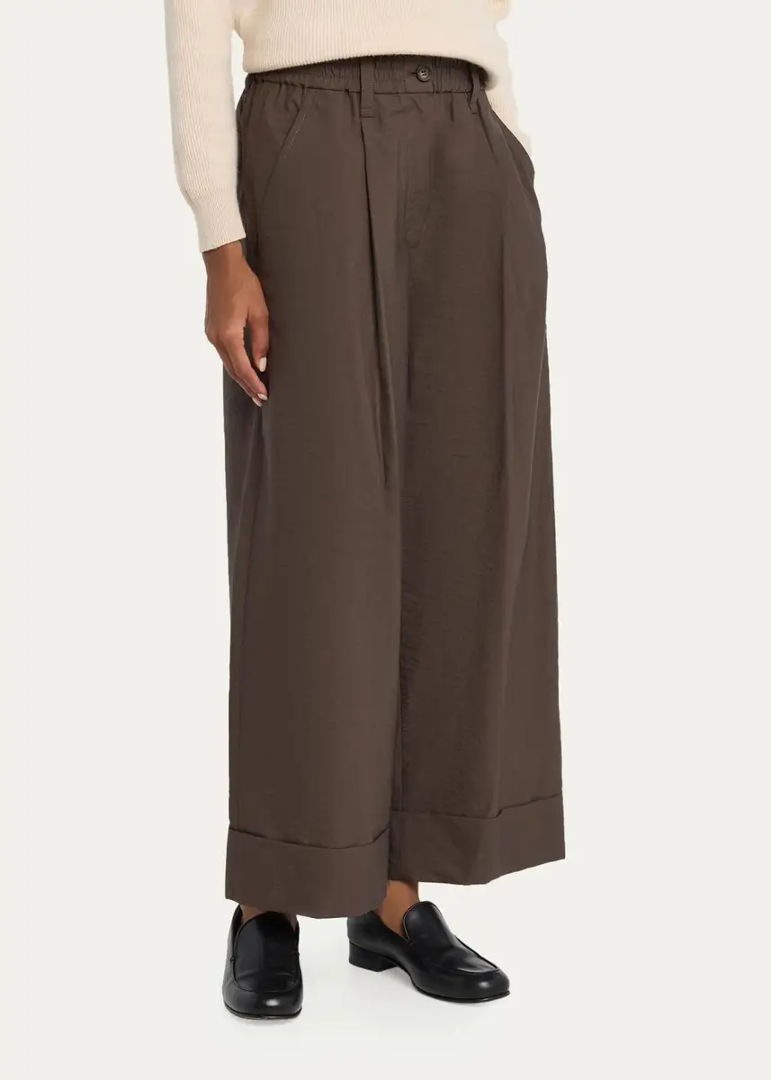 Brunello Cucinelli Elastic-Waist Wide-Leg Ankle Pants | Thumbnail 4 Brunello Cucinelli Elastic-Waist Wide-Leg Ankle Pants | Thumbnail 4
