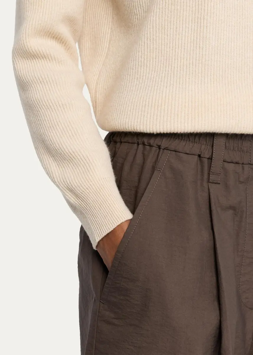 Brunello Cucinelli Elastic-Waist Wide-Leg Ankle Pants | Thumbnail 5 Brunello Cucinelli Elastic-Waist Wide-Leg Ankle Pants | Thumbnail 5
