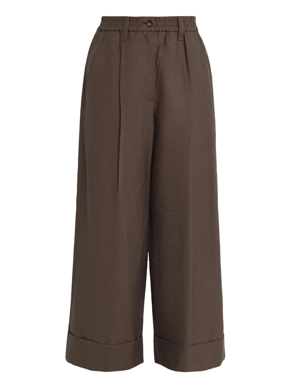 Elastic-Waist Wide-Leg Ankle Pants
