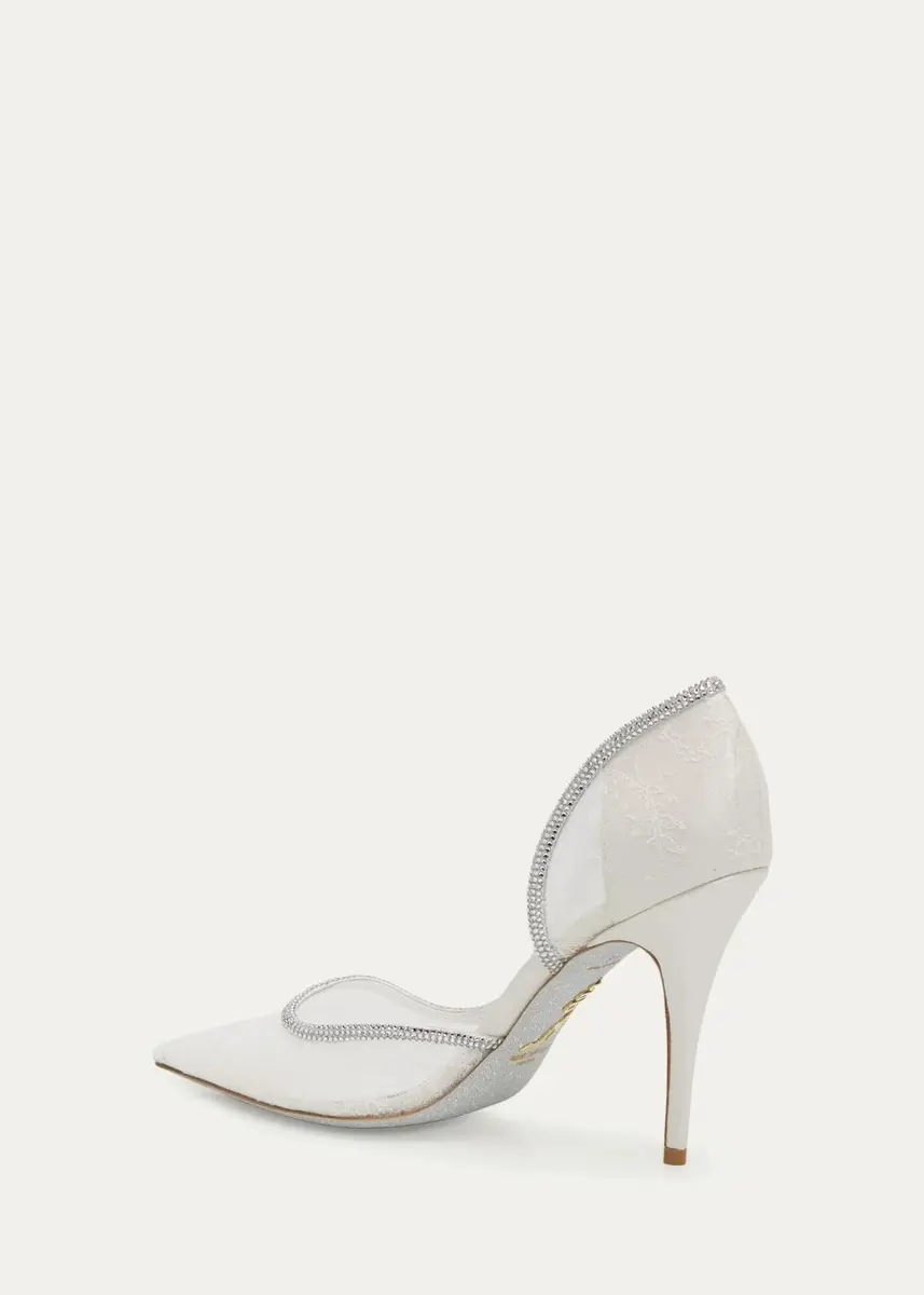 René Caovilla 100mm Embellished Floral Lace d'Orsay Pumps | Thumbnail 7 René Caovilla 100mm Embellished Floral Lace d'Orsay Pumps | Thumbnail 7
