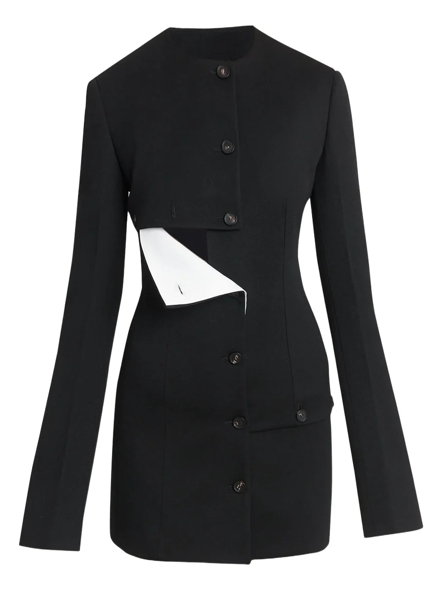 Ferragamo Diagonal Wool Single-Breasted Coat