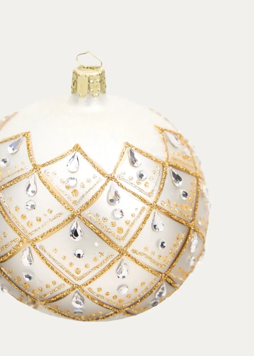 Bergdorf Goodman Glitter Lattice Ball Christmas Ornament | Thumbnail 2