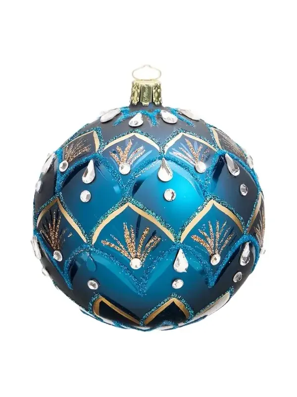 Bergdorf Goodman Art Deco Blue Christmas Ornament