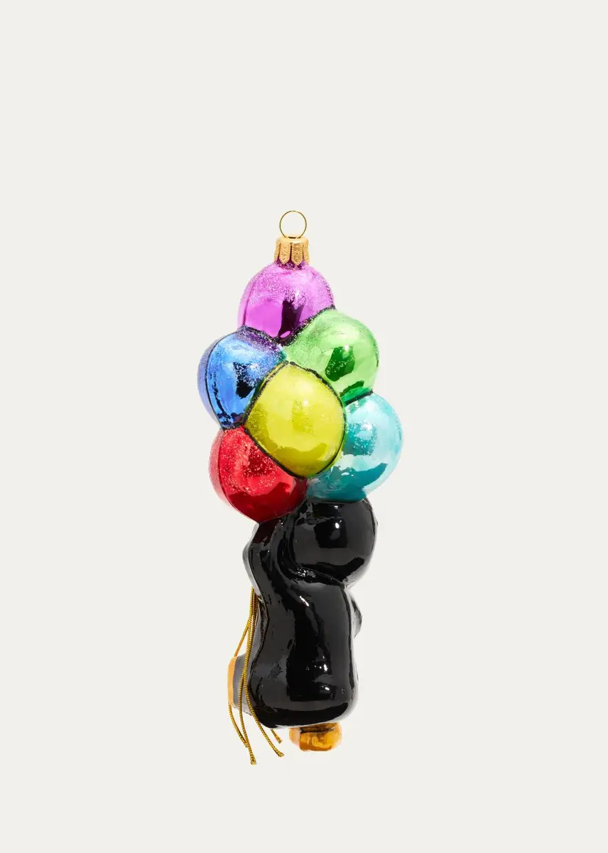 Impuls Penguin With Balloons Glass Ornament | Thumbnail 2