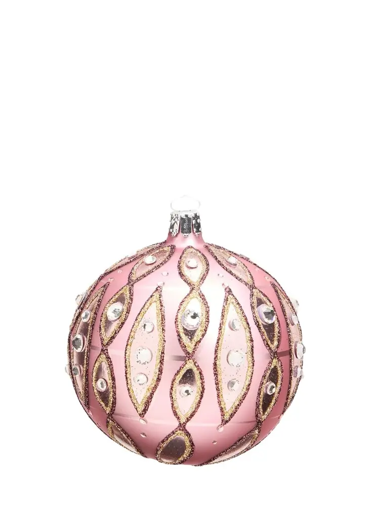 Bergdorf Goodman Glitter & Rhinestone-Embellished Pink Ball Christmas Ornament