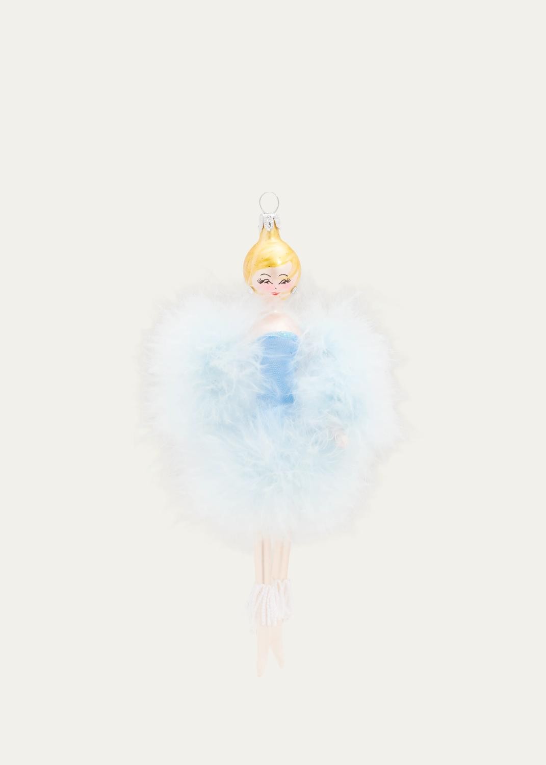 De Carlini Feather Lady Figure Ornament