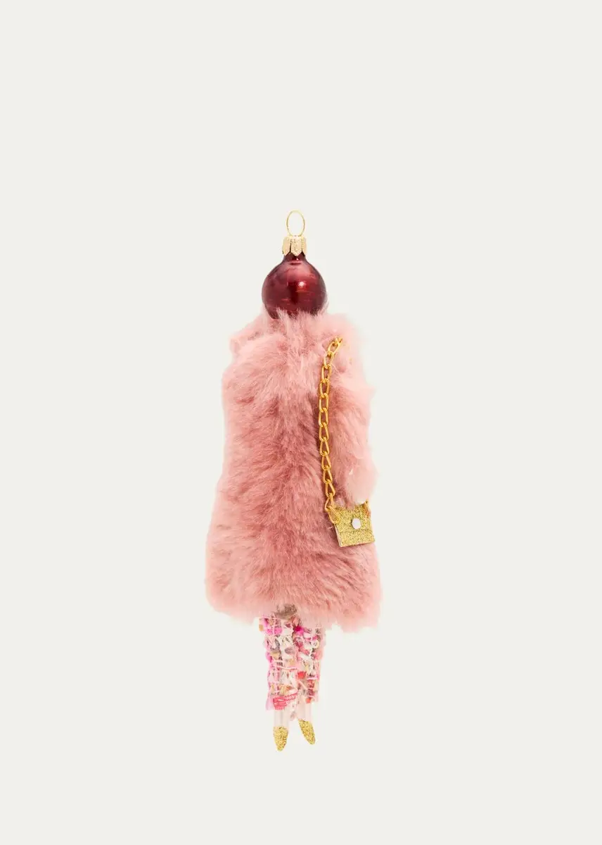 De Carlini Lady Faux-Fur & Glass Ornament | Thumbnail 2